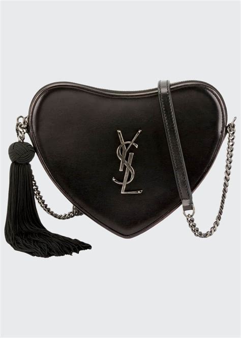 Saint Laurent – Saint Laurent YSL Sac Coeur Heart Clutch Black 